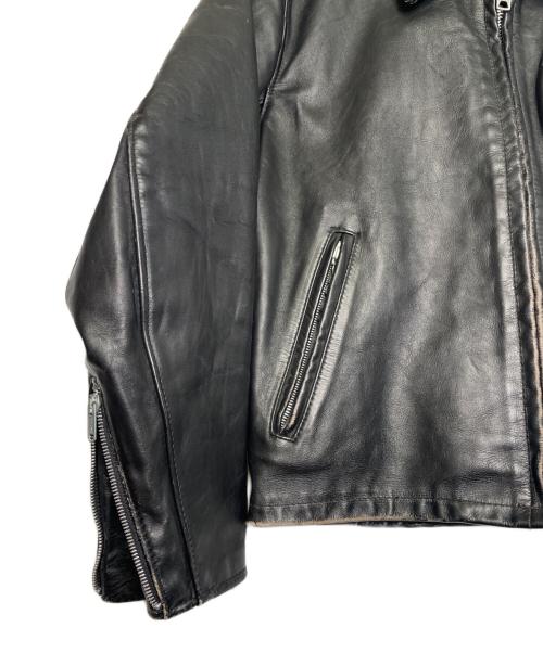 Schott（ショット）Schott (ショット) Schott ショット 641 1993年〜2002年頃 シングルライダースジャケット レザージャケット ブラック サイズ:40の古着・服飾アイテム