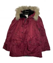ALPHA INDUSTRIES（アルファインダストリーズ）の古着「ALPHA INDUSTRIES アルファ 80~90's  N-3B フライトジャケット 中綿コート MIL-J-6279 ボルドー USA製 レプリカ 民間」｜レッド