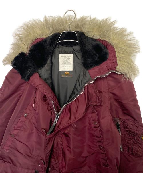 ALPHA INDUSTRIES（アルファインダストリーズ）ALPHA INDUSTRIES ALPHA INDUSTRIES アルファ 80~90's  N-3B フライトジャケット 中綿コート MIL-J-6279 ボルドー USA製 レプリカ 民間 レッド サイズ:Mの古着・服飾アイテム
