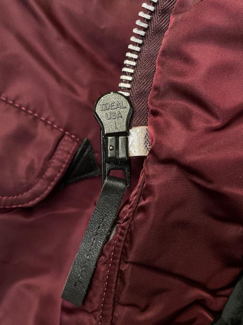ALPHA INDUSTRIES（アルファインダストリーズ）ALPHA INDUSTRIES ALPHA INDUSTRIES アルファ 80~90's  N-3B フライトジャケット 中綿コート MIL-J-6279 ボルドー USA製 レプリカ 民間 レッド サイズ:Mの古着・服飾アイテム