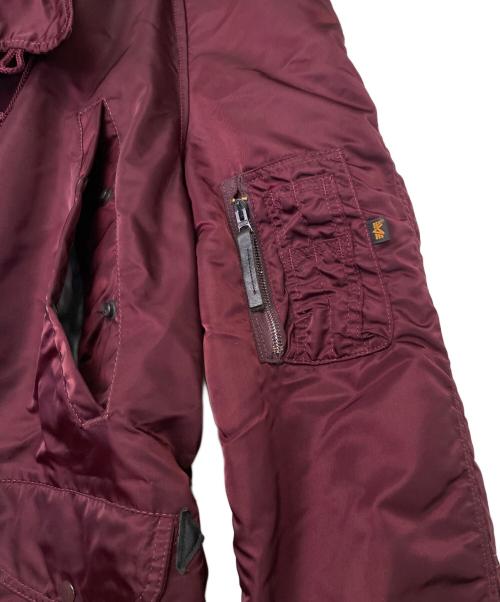 ALPHA INDUSTRIES（アルファインダストリーズ）ALPHA INDUSTRIES ALPHA INDUSTRIES アルファ 80~90's  N-3B フライトジャケット 中綿コート MIL-J-6279 ボルドー USA製 レプリカ 民間 レッド サイズ:Mの古着・服飾アイテム