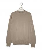 RING JACKETリングジャケット）の古着「RING JACKET リングジャケット 薄手 ハイゲージ クルーネック ニット セーター ベージュ」｜ベージュ