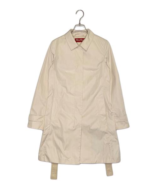 MaxMara STUDIO（マックスマーラスタジオ）MaxMara STUDIO (マックスマーラスタジオ) MaxMara STUDIO マックスマーラ スタジオ OTARIA オタリア ポリエステル ステンカラー スプリングコート 赤タグ アイボリー サイズ:38の古着・服飾アイテム