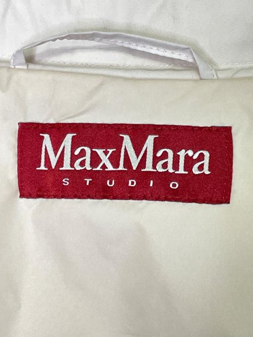 MaxMara STUDIO（マックスマーラスタジオ）MaxMara STUDIO (マックスマーラスタジオ) MaxMara STUDIO マックスマーラ スタジオ OTARIA オタリア ポリエステル ステンカラー スプリングコート 赤タグ アイボリー サイズ:38の古着・服飾アイテム