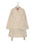 MaxMara STUDIO（マックスマーラスタジオ）の古着「MaxMara STUDIO マックスマーラ スタジオ OTARIA オタリア ポリエステル ステンカラー スプリングコート 赤タグ」｜アイボリー