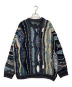 Coogiクージー）の古着「COOGI クージー 90's 3Dニット セーター オーストラリア製 ブルー系」｜マルチカラー