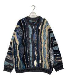 Coogi（クージー）の古着「COOGI クージー 90's 3Dニット セーター オーストラリア製 ブルー系」｜マルチカラー