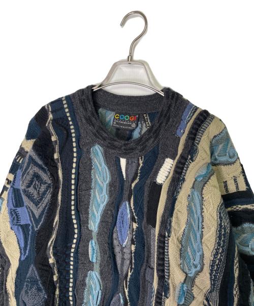 Coogi（クージー）Coogi (クージー) COOGI クージー 90's 3Dニット セーター オーストラリア製 ブルー系 マルチカラー サイズ:Mの古着・服飾アイテム