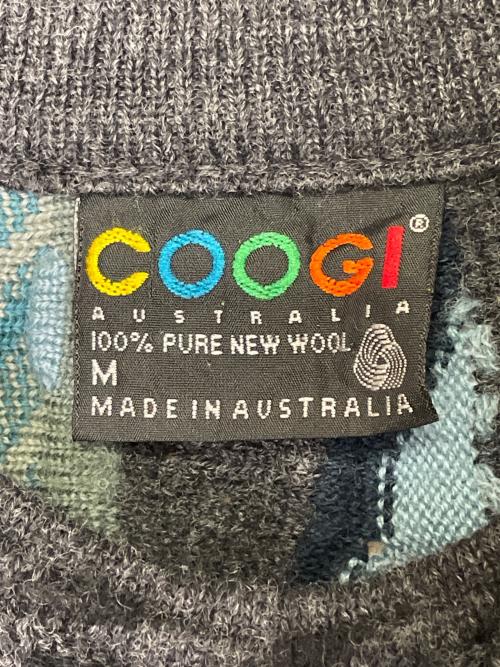 Coogi（クージー）Coogi (クージー) COOGI クージー 90's 3Dニット セーター オーストラリア製 ブルー系 マルチカラー サイズ:Mの古着・服飾アイテム