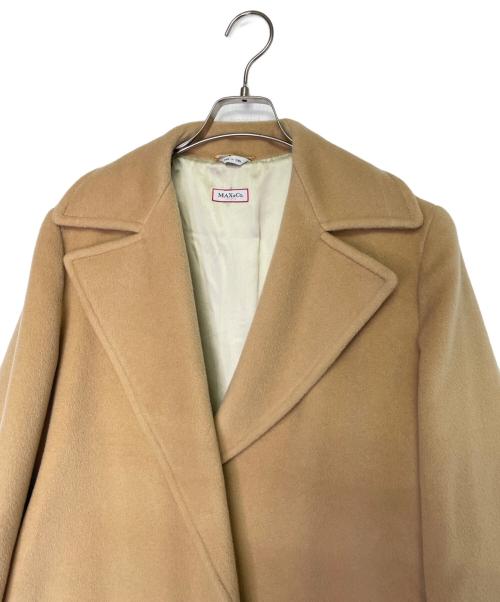 MAX&Co.（マックスアンドコー）MAX&Co. (マックスアンドコー) MAX&Co. マックスアンドコー ヴァージンウール カシミヤ混 ベルテッドコート ステンカラーコート ラップコート ベージュ サイズ:J 42の古着・服飾アイテム