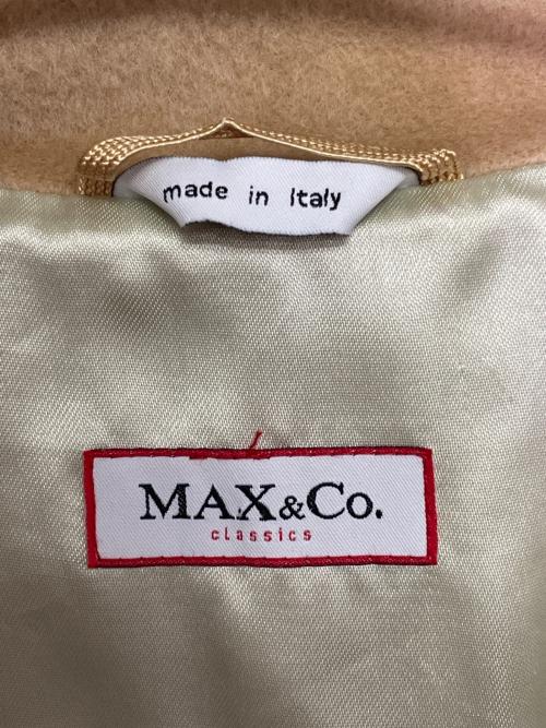 MAX&Co.（マックスアンドコー）MAX&Co. (マックスアンドコー) MAX&Co. マックスアンドコー ヴァージンウール カシミヤ混 ベルテッドコート ステンカラーコート ラップコート ベージュ サイズ:J 42の古着・服飾アイテム