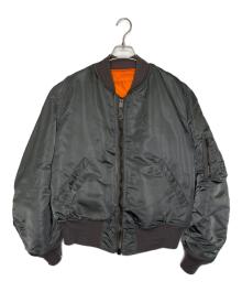 US ARMY×ALPHA INDUSTRIES×US AIR FORCE（ユーエスアーミー×アルファインダストリーズ×ユーエスエアフォース）の古着「ALPHA アルファ US AIR FORCE エアフォース 60年代 米軍実物 官給品 MA-1フライトジャケット」｜グリーン