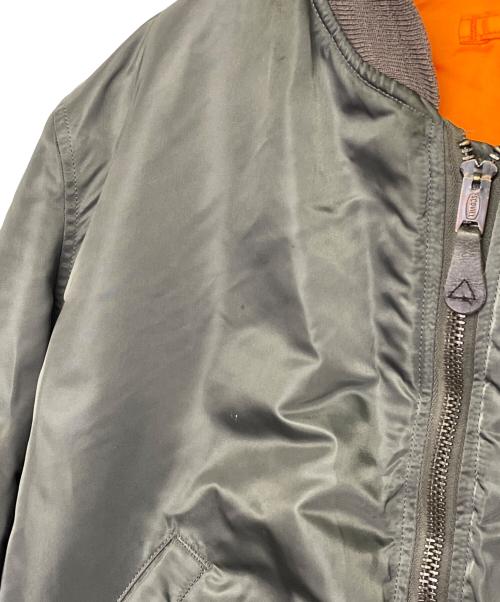 US ARMY（ユーエスアーミー）US ARMY ALPHA INDUSTRIES US AIR FORCE ALPHA アルファ US AIR FORCE エアフォース 60年代 米軍実物 官給品 MA-1フライトジャケット グリーン サイズ:LARGEの古着・服飾アイテム