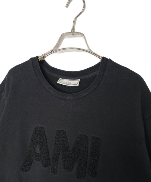 AMI Alexandre Mattiussi（アミアレクサンドルマテュッシ）AMI Alexandre Mattiussi AMI Alexandre Mattiussi アミアレクサンドルマテュッシ 2016SS AMI Patch パイルロゴ スウェット トレーナー ブラック サイズ:Lの古着・服飾アイテム