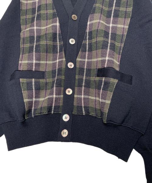 Burberry's（バーバリーズ）Burberry's (バーバリーズ) Burberry's REGD バーバリーズ 90年代 タータンチェック 切り替え カーディガン ネイビー ネイビー×グリーン サイズ:Mediumの古着・服飾アイテム