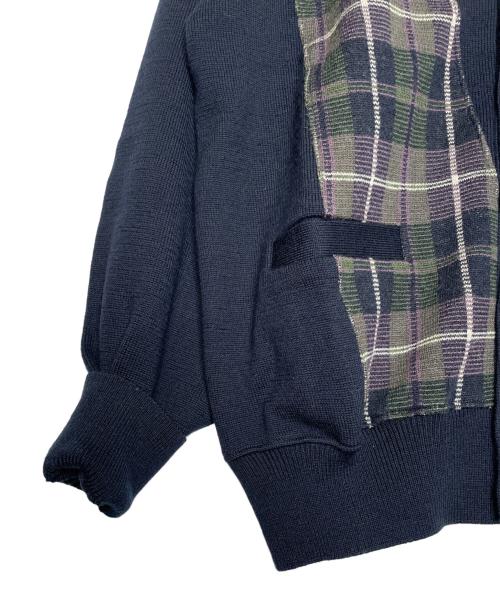 Burberry's（バーバリーズ）Burberry's (バーバリーズ) Burberry's REGD バーバリーズ 90年代 タータンチェック 切り替え カーディガン ネイビー ネイビー×グリーン サイズ:Mediumの古着・服飾アイテム