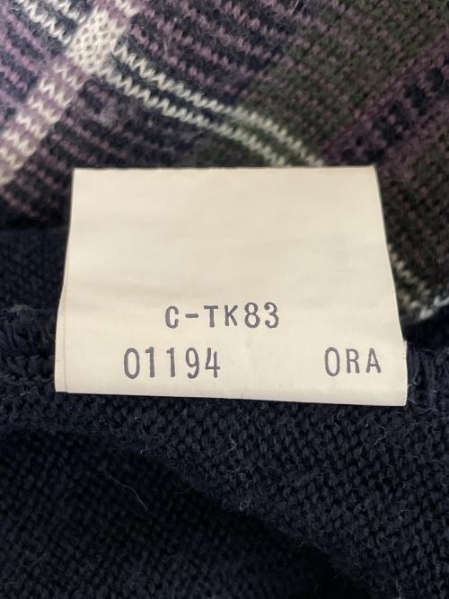 Burberry's（バーバリーズ）Burberry's (バーバリーズ) Burberry's REGD バーバリーズ 90年代 タータンチェック 切り替え カーディガン ネイビー ネイビー×グリーン サイズ:Mediumの古着・服飾アイテム