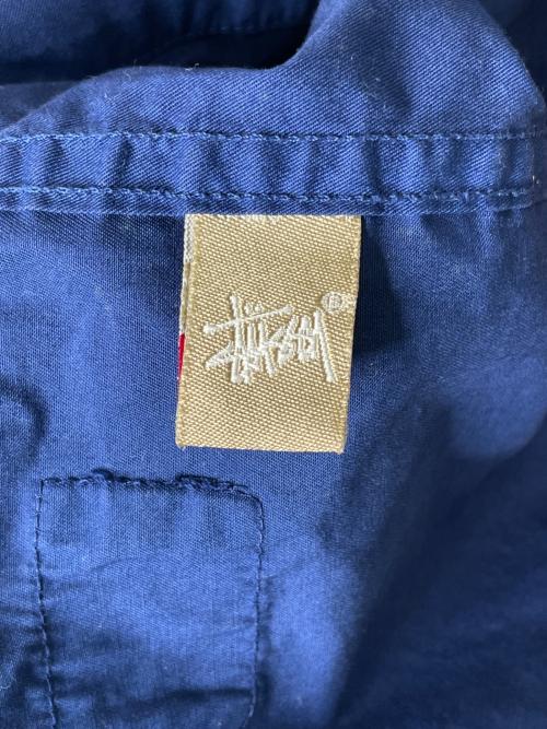 stussy（ステューシー）stussy (ステューシー) STUSSY ステューシー BURLY THREADS 00's バッファローチェック切り替え ワークシャツ 長袖シャツ 金タグ ネイビー サイズ:MEDIUMの古着・服飾アイテム