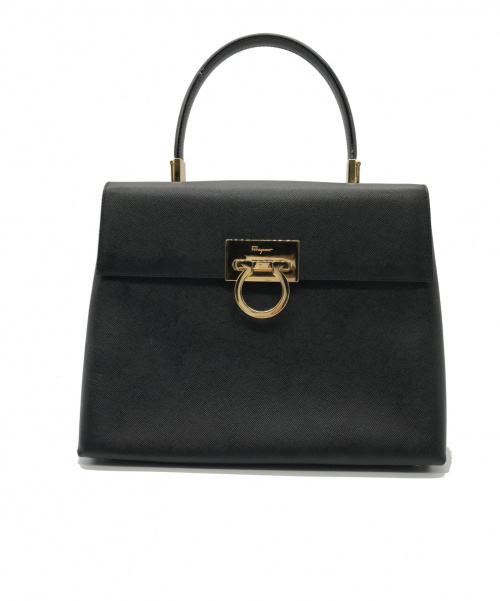 Salvatore Ferragamo（サルヴァトーレ フェラガモ）Salvatore Ferragamo (サルヴァトーレフェラガモ) 2WAYハンドバッグ ブラック AF-21 0290の古着・服飾アイテム
