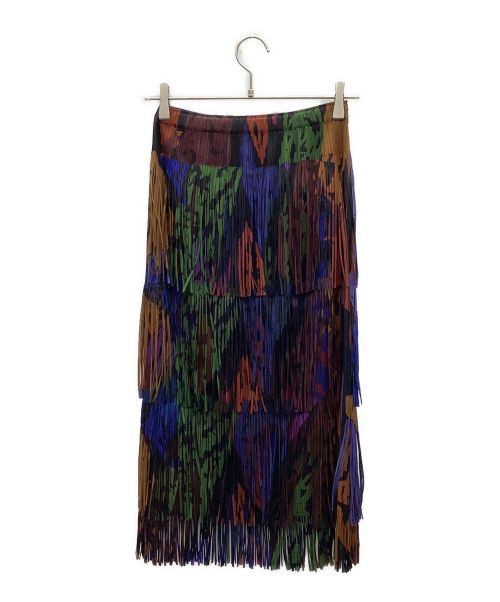 PLEATS PLEASE（プリーツプリーズ）PLEATS PLEASE (プリーツプリーズ) フリンジスカート サイズ:2の古着・服飾アイテム