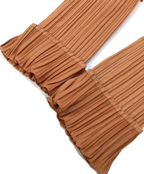 PLEATS PLEASE（プリーツプリーズ）PLEATS PLEASE (プリーツプリーズ) フリンジブラウス ブラウン サイズ:3の古着・服飾アイテム