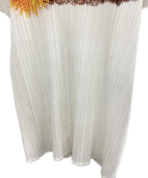 PLEATS PLEASE（プリーツプリーズ）PLEATS PLEASE (プリーツプリーズ) プリーツブラウス ホワイト×イエロー サイズ:3の古着・服飾アイテム