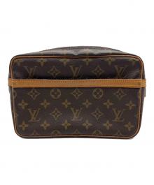 LOUIS VUITTON（ルイ ヴィトン）の古着「セカンドバッグ　コンピエーニュ23　モノグラム」｜ブラウン
