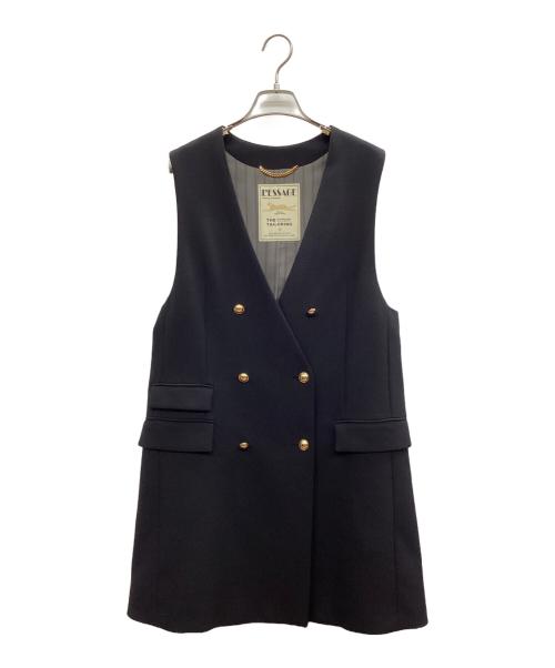 journal standard L'essage（ジャーナルスタンダード レサージュ）journal standard L'essage (ジャーナルスタンダード レサージュ) ヴィスポリーノノーカラーベスト ブラック サイズ:FREEの古着・服飾アイテム