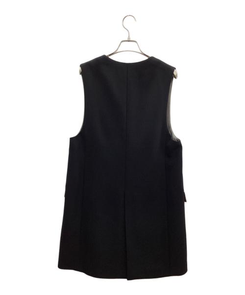 journal standard L'essage（ジャーナルスタンダード レサージュ）journal standard L'essage (ジャーナルスタンダード レサージュ) ヴィスポリーノノーカラーベスト ブラック サイズ:FREEの古着・服飾アイテム