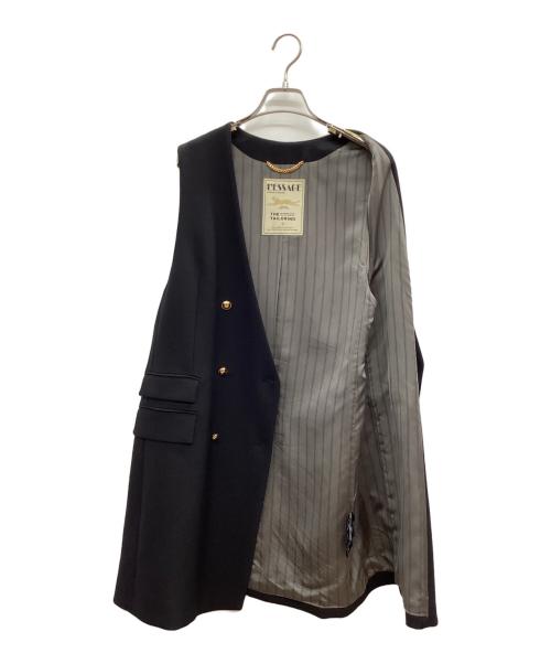 journal standard L'essage（ジャーナルスタンダード レサージュ）journal standard L'essage (ジャーナルスタンダード レサージュ) ヴィスポリーノノーカラーベスト ブラック サイズ:FREEの古着・服飾アイテム