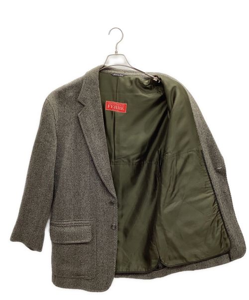 GIANFRANCO FERRE（ジャンフランコフェレ）GIANFRANCO FERRE (ジャンフランコフェレ) ツイードジャケット グレー サイズ:46の古着・服飾アイテム
