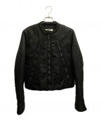 MM6 Maison Margielaエムエムシックスメゾンマルジェラ）の古着「八の字パデットライダースジャケット」｜ブラック
