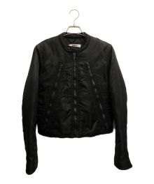 MM6 Maison Margiela（エムエムシックスメゾンマルジェラ）の古着「八の字パデットライダースジャケット」｜ブラック