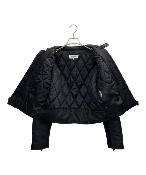 MM6 Maison Margiela（エムエムシックスメゾンマルジェラ）MM6 Maison Margiela (エムエムシックス メゾンマルジェラ) 八の字パデットライダースジャケット ブラック サイズ:38の古着・服飾アイテム