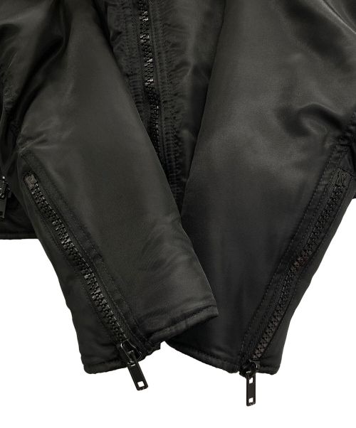 MM6 Maison Margiela（エムエムシックスメゾンマルジェラ）MM6 Maison Margiela (エムエムシックス メゾンマルジェラ) 八の字パデットライダースジャケット ブラック サイズ:38の古着・服飾アイテム