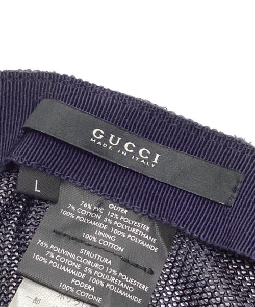 GUCCI（グッチ）GUCCI (グッチ) キャップ ブラウン×ネイビー サイズ:Lの古着・服飾アイテム