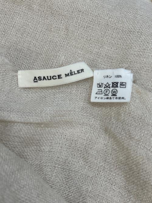 ASAUCE MELER（アソースメレ）ASAUCE MELER (アソースメレ) リネンガーゼストール ベージュの古着・服飾アイテム
