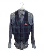 DSQUARED2ディースクエアード）の古着「ベストドッキングデニムシャツ」｜インディゴ×ネイビー