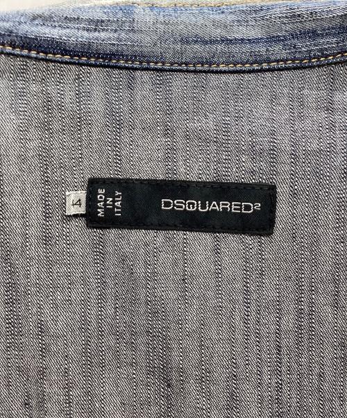 DSQUARED2（ディースクエアード）DSQUARED2 (ディースクエアード) ベストドッキングデニムシャツ インディゴ×ネイビー サイズ:44の古着・服飾アイテム