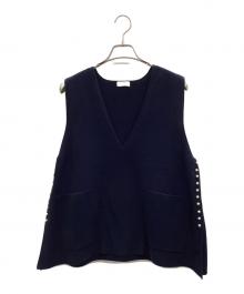BALLSEY（ボールジィ）の古着「パールコンビ Vネックベスト」｜ネイビー