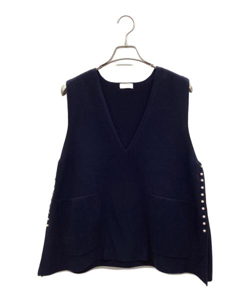 BALLSEY（ボールジィ）BALLSEY (ボールジィ) パールコンビ Vネックベスト ネイビー サイズ:Sの古着・服飾アイテム