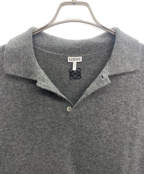 LOEWE（ロエベ）LOEWE (ロエベ) ニットポロシャツ グレー サイズ:Sの古着・服飾アイテム