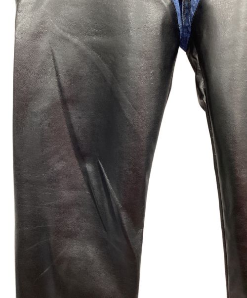 JOHN LAWRENCE SULLIVAN（ジョン ローレンス サリバン）JOHN LAWRENCE SULLIVAN (ジョン ローレンス サリバン) デニム ヴィーガンレザーパンツ インディゴ×ブラック サイズ:Sの古着・服飾アイテム
