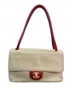 CHANELシャネル）の古着「セミショルダーバッグ」｜アイボリー×レッド