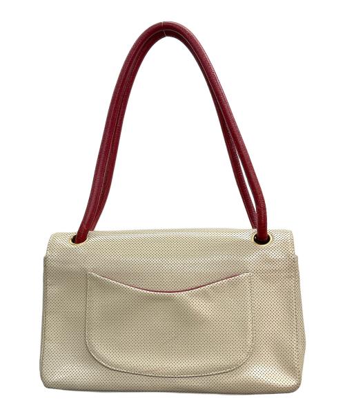 CHANEL（シャネル）CHANEL (シャネル) セミショルダーバッグ アイボリー×レッドの古着・服飾アイテム