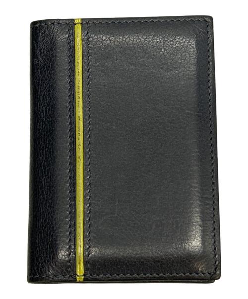 HERMES（エルメス）HERMES (エルメス) カードケース ブラック×イエローの古着・服飾アイテム