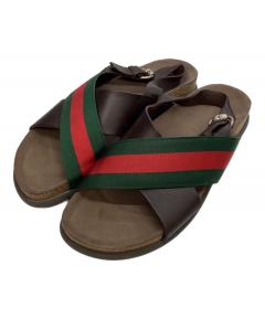 中古・古着通販】GUCCI (グッチ) ダブルG スライドサンダル ブラック