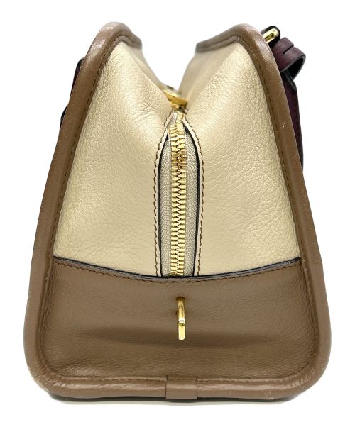 LOEWE（ロエベ）LOEWE (ロエベ) ハンドバッグ アマソナ28 トリコロール ベージュの古着・服飾アイテム
