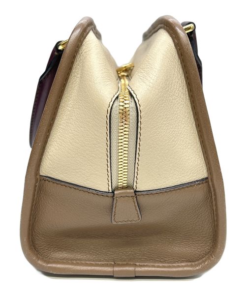LOEWE（ロエベ）LOEWE (ロエベ) ハンドバッグ アマソナ28 トリコロール ベージュの古着・服飾アイテム