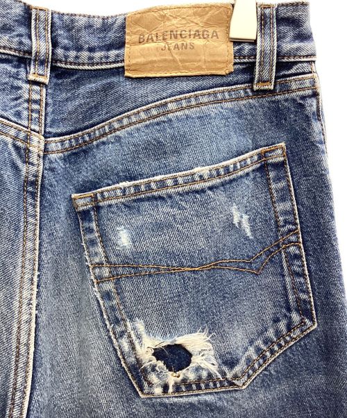 BALENCIAGA（バレンシアガ）BALENCIAGA (バレンシアガ) ダメージ加工デニムパンツ インディゴ サイズ:29の古着・服飾アイテム